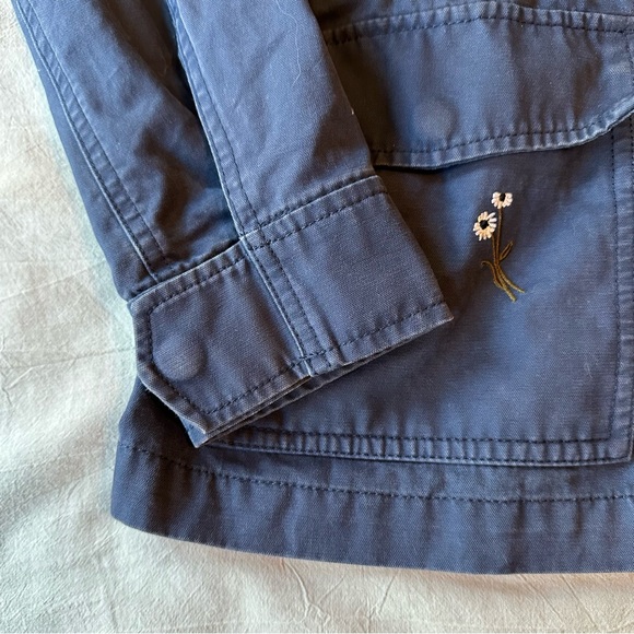 Madewell navy surplus passage jacket with embroidered daisies size small - Picture 8 of 10